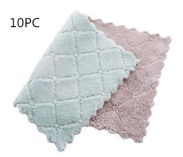 Bedrukte Tweekleur Dubbelzijdige Absorberende Skottelgoedlap Kleefwerende Olie Handdoek Verdikking Vee Tafeldoek Kombuisvadoek