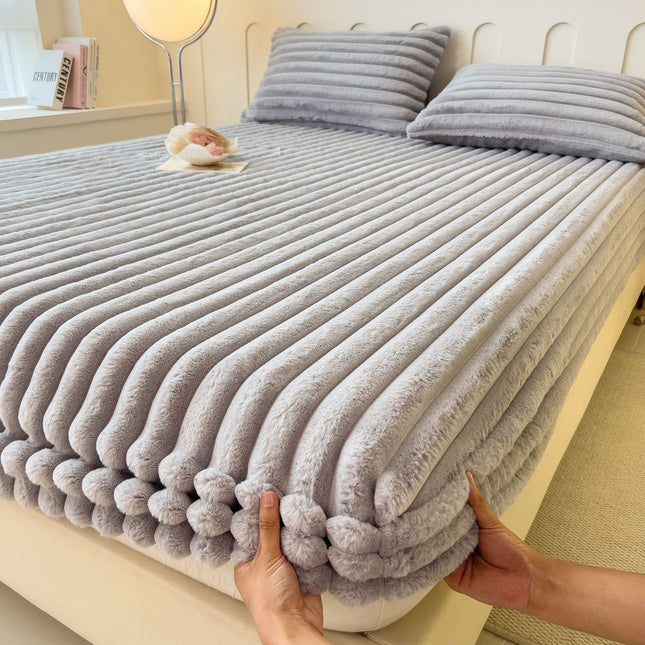 Autumn And Winter Imitation Dehaired Angora Fitted Sheet Thickened Student Dormitory Bed Sheet