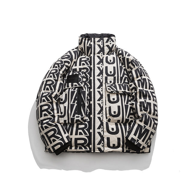 Personal Leisure Stand-up Collar Down Jacket Men's High Street Loose Warm