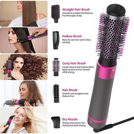 Professionele 5-in-1 Haardroër Borsel Droër En Reguitmaak Borsel Elektriese Haarstileermiddel Outomatiese Haarkruller Skoonheidsvoorrade Gadgets
