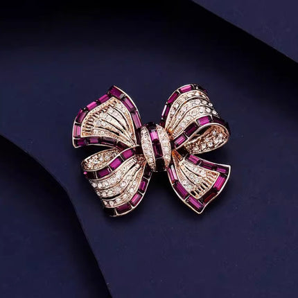 Nuwe Persrooi Strikkie Allooi Brooch Hoë Gehalte