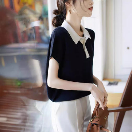 Women's Korean-style Polo Collar Top