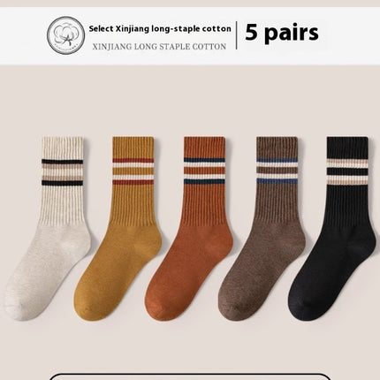 Men's Mid-calf Cotton Socks Boneless Pure Cotton Breathable Sports Plus Size