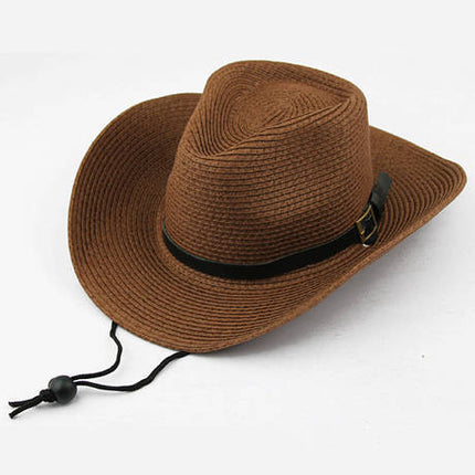 Men's Western Foldable Denim Straw Hat