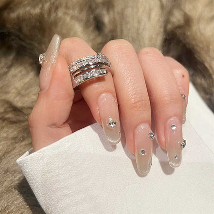 Real Gold Electroplated Diamond Flower Pattern Retro Temperament Index Finger Ring