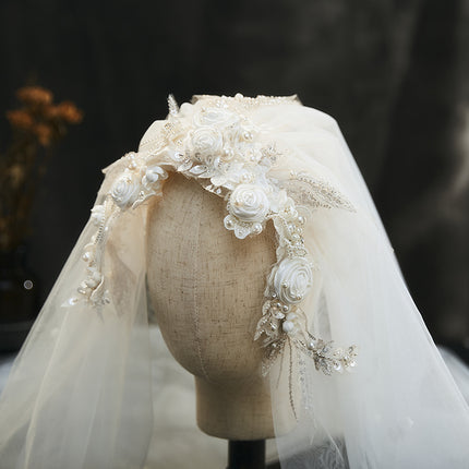 Vintage Krale Kant Blomblaar Hoofbedekking