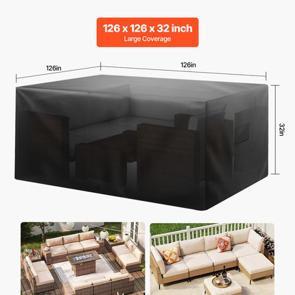 Patio Buitenmeubels Bedekking 420D Waterdigte Tafel Stoele Bank 126'x126'