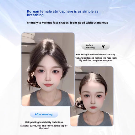 Velcro Head Real Hair Bangs Wig Set