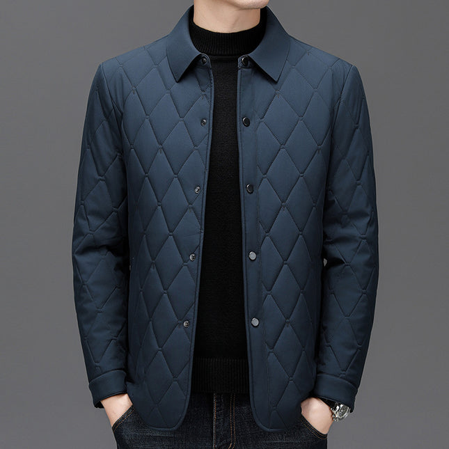 Cotton-padded Middle-aged Business Leisure Warm Single-breasted Lapel Simple Loose Jacket