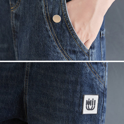 Women's Loose Ninth Plus Size Denim Overalls