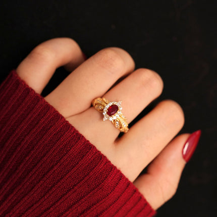Hoëgehalte Edelsteen Vintage Ontwerp Ring