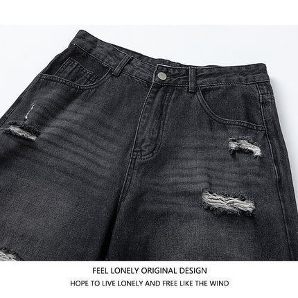 Men's American High Street Stitched Camouflage Wide Leg Jeans