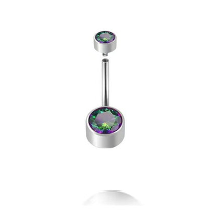 Double-headed Zircon Puncture Internal Thread Titanium Alloy Navel Stud