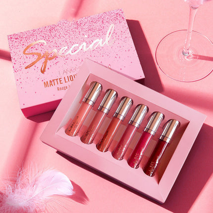 Lipstiffie 6-Stuk Stel Mat Fluweel Lipglans