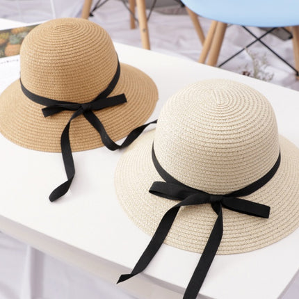 Straw Hat Women's Sun Hat With Foldable Bow And Ribbon Big Brim Hat