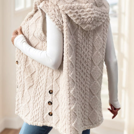 Women's Red Hooded Fleece Vest