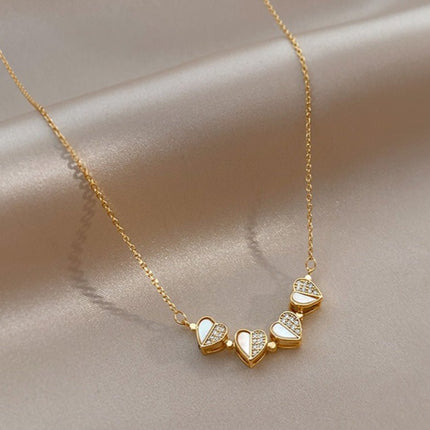Luukse Vierblaarklawer Hanger Ketting Vlekvrye Staal Kristal Hart Juweliersware Vir Vroue Geskenk