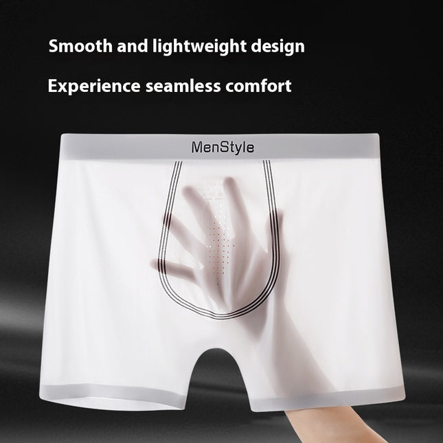 Satin Ice Silk Breathable Single-layer Bottom Crotch Seamless Boxers