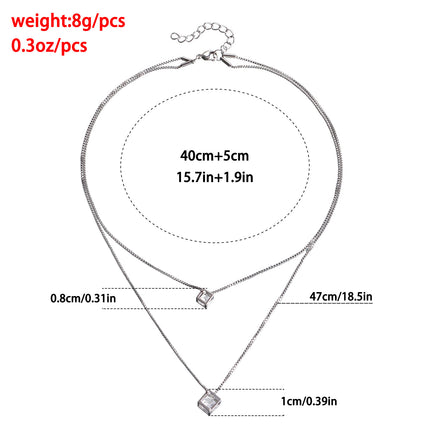 Euro-American Cross-Border Jewelry Love Geometric Cube Zircon Pendant