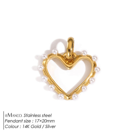 Stainless Steel Necklace Ring Earrings And Pendant With Full Hearts And Diamonds