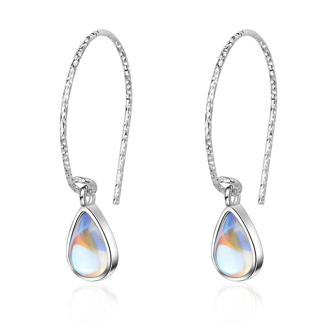 Women's Moonstone Gradient Lengthened Short Earrings
