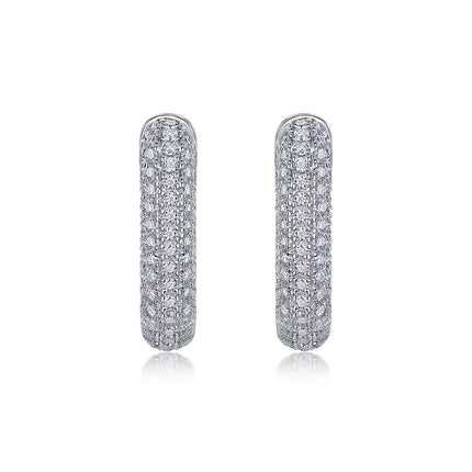 Top-quality Moissanite Luxury And Fashionable Light Luxury Jewelry Silver Stud Earrings S925 Silver Plated Platinum