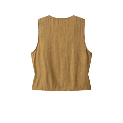 Pure Wind Wrinkle Effect Vest Top