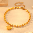 Peach Heart Anklet Bead