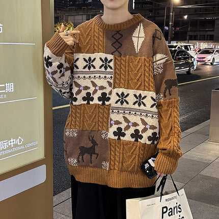 Round Neck Sweater Men's Loose Sweater