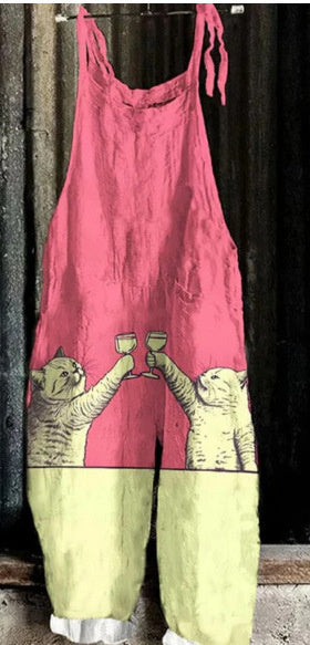 Fashion Animal Retro Printed Women's Jumpsuit