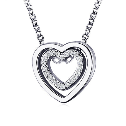 Modieuse Hol Hartvormige Regte Diamant Halssnoer Vir Vroue