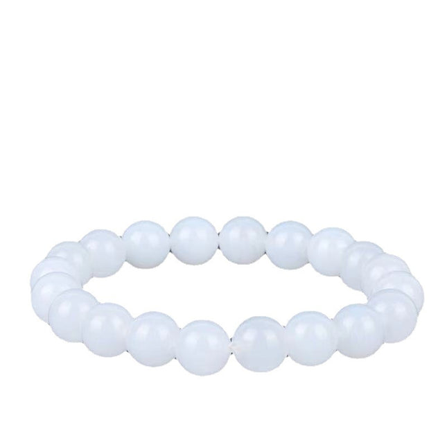 Hotan Wit Jade Bokvet Ronde Krale Armband