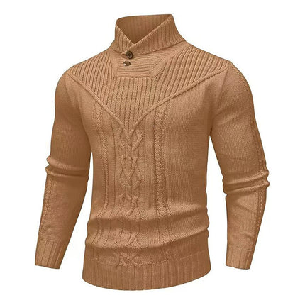 Stand Collar Classic Twisted Pullover Sweater