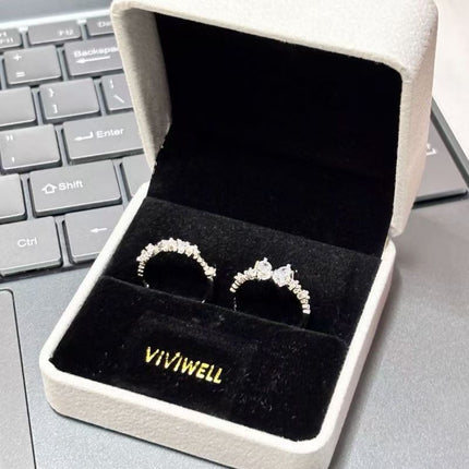 2PC  Sweetheart Bow Rings, Silver Best Friend Matching Rings, Niche Design Birthday Gift For Her
