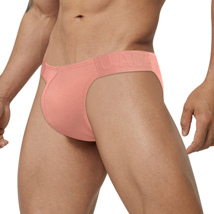 Solid Color High-fork Low-waist Briefs Sexy Full-wrapped Hip-excited Pouch Underwear