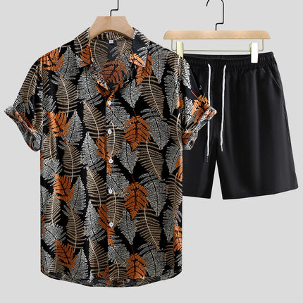 Men's Printed Casual Style Short Sleeve Shirt Outfit