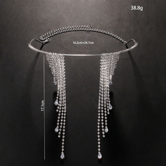 Women's Rhinestone Tassel Adjustable Face Accessories
