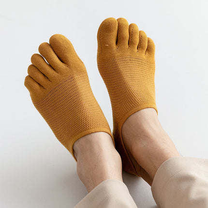 Men's Cotton Deodorant And Sweat-absorbing Breathable Five Toe Socks