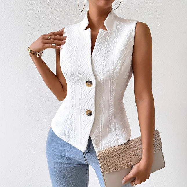 Women's Sleeveless Blazer Button Vest