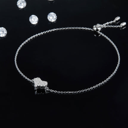 Set With Top-quality Moissanite, This Luxurious And Fashionable Light Luxury Jewelry Silver Bracelet Is Made Of S925 Silver Electroplated With Platinum
