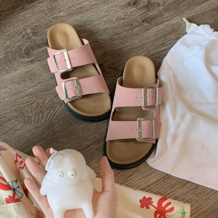 Informele Somerdrag vir Vroue Birkenstock-skoene Gordelgesp-halfpantoffels