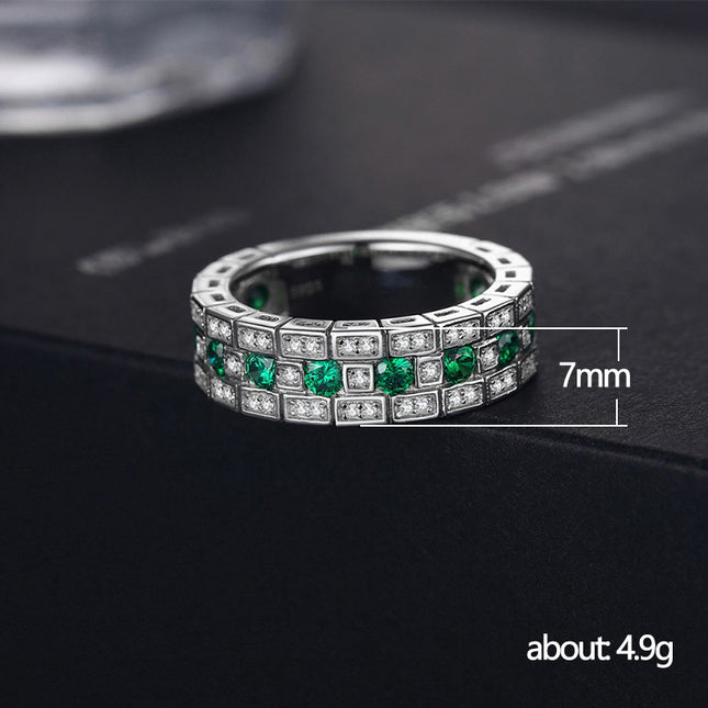 Retro Full-Crystal Wide Style Unisex Ring