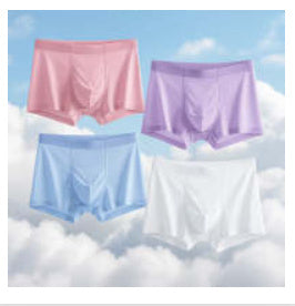 Ultra-thin Cool Ice Silk Breathable Traceless Transparent Hair Exposed Sexy Boxer