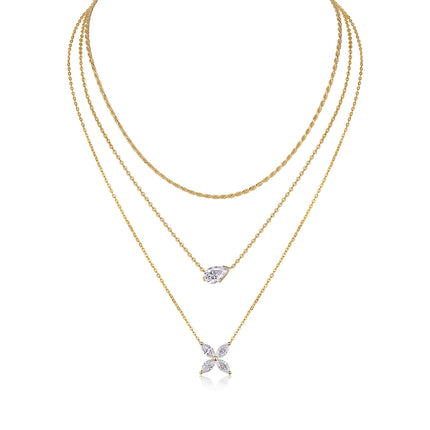 Peervormige Inlegsel Van Topgehalte Moissanite, Luuks En Modieus, Minimalistiese Tendens Juweliersware, Silwer Hanger Halssnoer, Kraagketting, S925 Silwer Ge-elektroplateer Met Goud