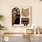 D Cat Fat Home Run / 30cm Crystal Porcelain Black