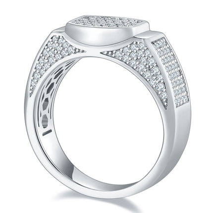 Mans se Luukse En Modieuse Ligte Luukse Juweliersware Silwer Ring S925 Silwer-geplateerde Platinum Versier Met Topgehalte Moissanite