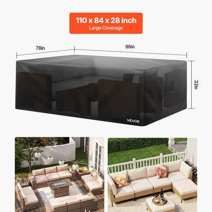 Patio Outdoor Furniture Cover 420D Waterproof Table Chairs Sofa 110'x84'