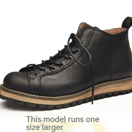 Men's Vintage Leather Big Toe Martin Boots