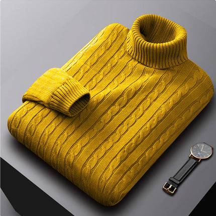 Men's Turtleneck Sweater Fleece-lined Thickened