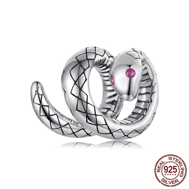 S925 Sterling Silver Snake Running Diy Lucky Beads